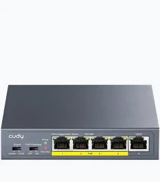 סוויץ CUDY 5 פורט GS1005P. כולל POE